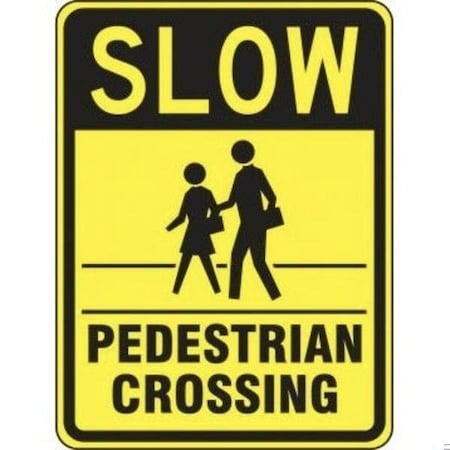 Accuform ADVISORY SIGN SLOW  PEDESTRIAN FRW500RA FRW500RA